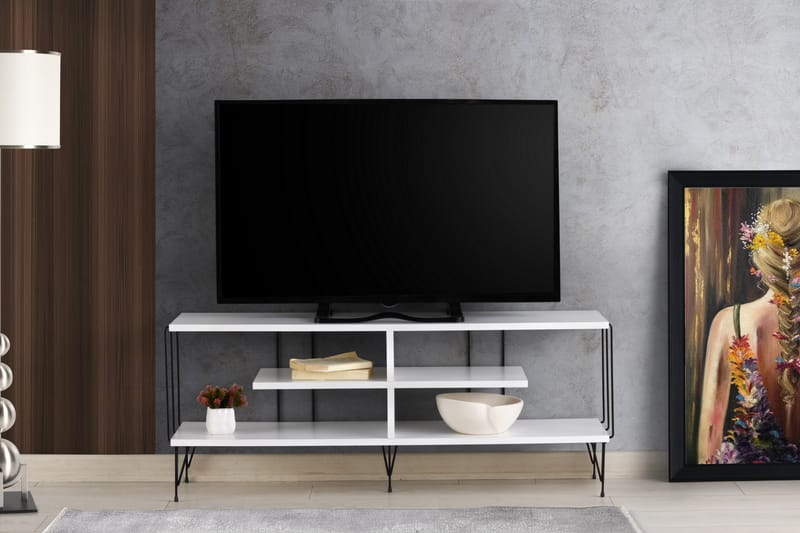 TV-benk Steinhagen 120 cm - Hvit - Møbler - TV- & Mediamøbler - TV benk & mediabenk