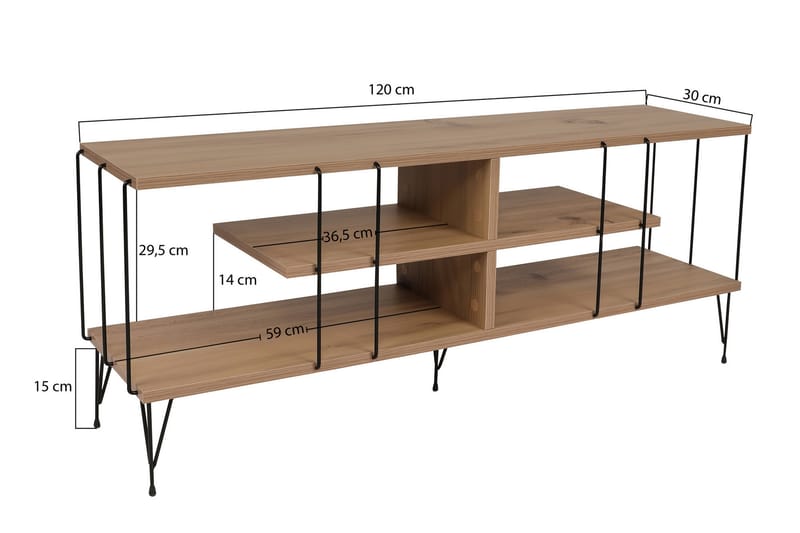 TV-benk Steinhagen 120 cm - Natur - Møbler - TV- & Mediamøbler - TV benk & mediabenk