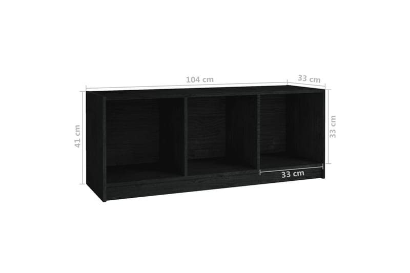 TV-benk svart 104x33x41 cm heltre furu - Svart - Møbler - TV- & Mediamøbler - TV benk & mediabenk