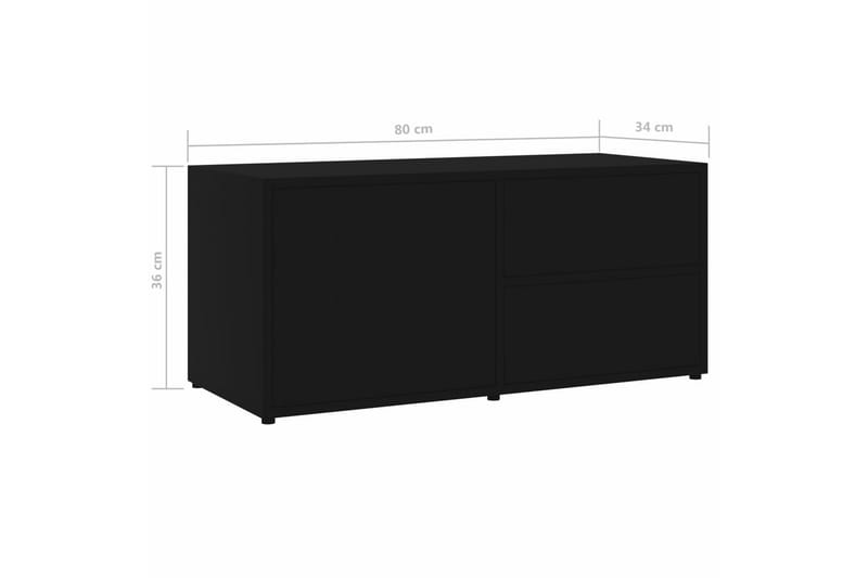 TV-benk svart 80x34x36 cm sponplate - Svart - Møbler - TV- & Mediamøbler - TV benk & mediabenk