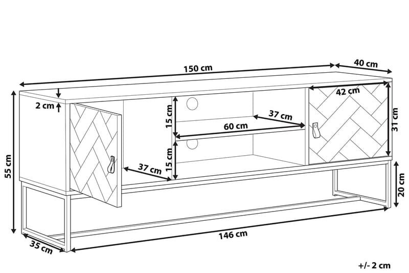 TV-benk Tajarja 150x40 cm - Brun - Møbler - TV- & Mediamøbler - TV benk & mediabenk