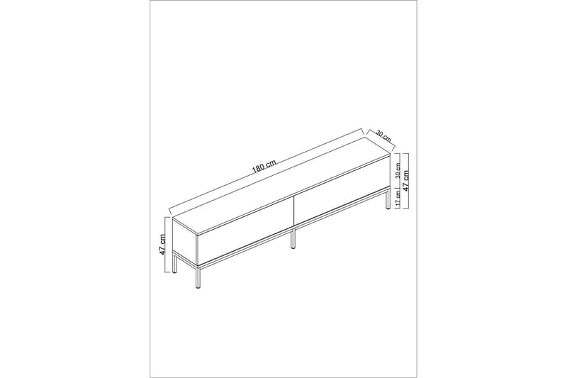 TV-benk Tejmon 180 cm - Grå/Sølv - Møbler - TV- & Mediamøbler - TV benk & mediabenk