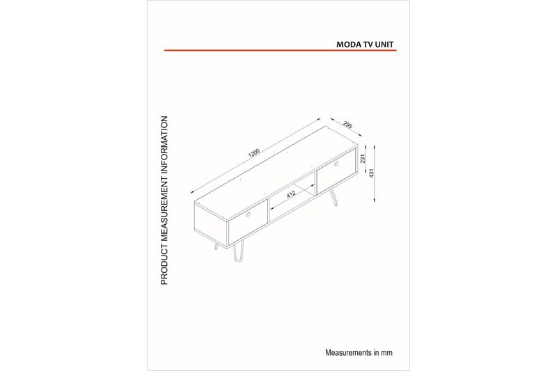 TV-benk Tessie 120 cm - Møbler - TV- & Mediamøbler - TV benk & mediabenk