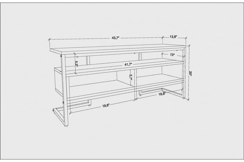 Tv-benk Urgby 110x49,9 cm - Gull - Møbler - TV- & Mediamøbler - TV benk & mediabenk