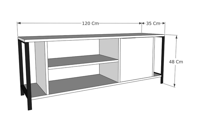 Tv-benk Urgby 120x54 cm - Antrasitt - Møbler - TV- & Mediamøbler - TV benk & mediabenk