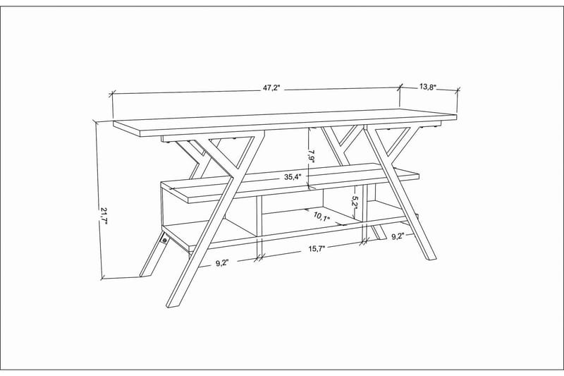 Tv-benk Urgby 120x55 cm - Gull - Møbler - TV- & Mediamøbler - TV benk & mediabenk