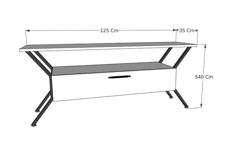 Tv-benk Urgby 124x54 cm - Gul - Møbler - TV- & Mediamøbler - TV benk & mediabenk