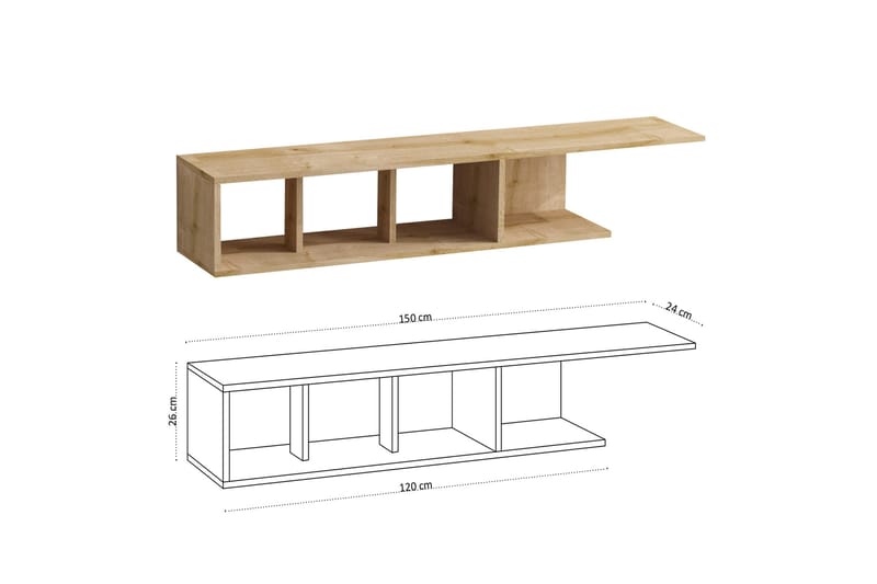 Tv-benk Urgby 150x26 cm - Blå - Møbler - TV- & Mediamøbler - TV benk & mediabenk