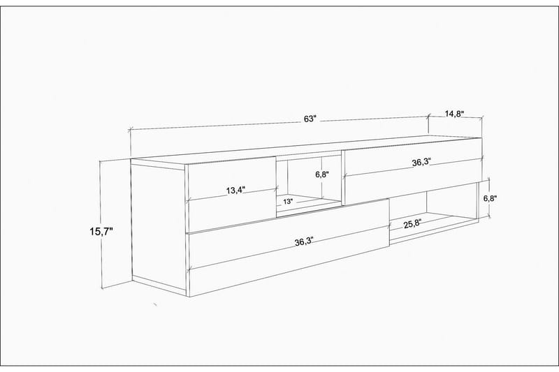 Tv-benk Urgby 160x40 cm - Hvit - Møbler - TV- & Mediamøbler - TV benk & mediabenk