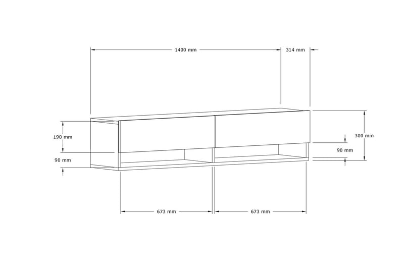 TV-benk Vallamor 141 cm - Natur - Møbler - TV- & Mediamøbler - TV benk & mediabenk