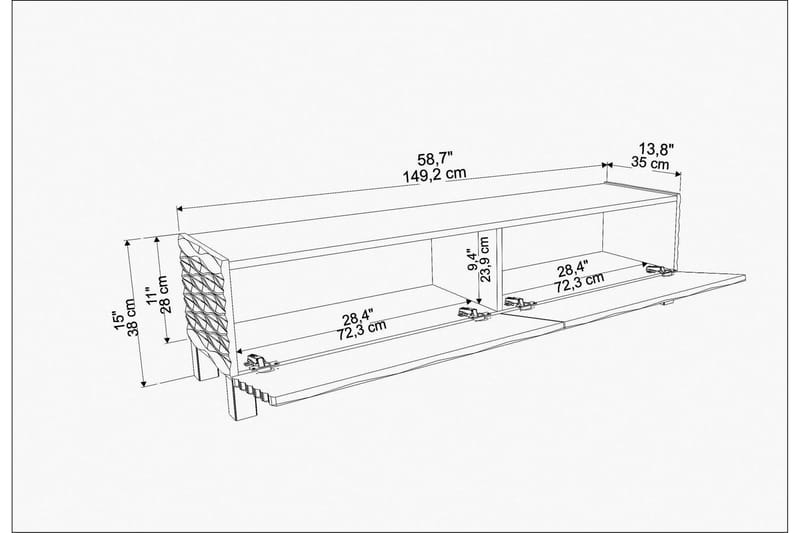 Tv-benk Violaceae 149,2x38 cm - Blå - Møbler - TV- & Mediamøbler - TV benk & mediabenk