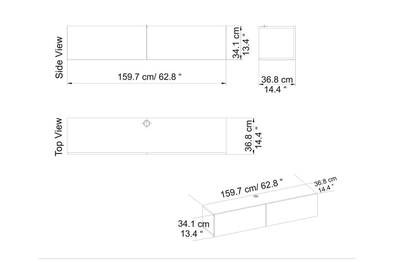 Tv-benk Violaceae 159,7x34,1 cm - Hvit - Møbler - TV- & Mediamøbler - TV benk & mediabenk