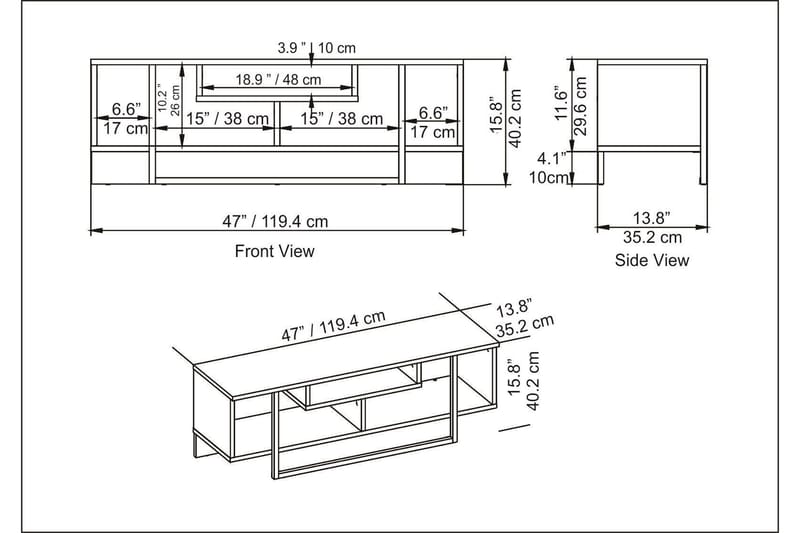 Tv-benk Zakkum 120x40,2 cm - Hvit - Møbler - TV- & Mediamøbler - TV benk & mediabenk