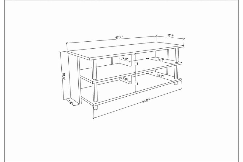 Tv-benk Zakkum 120x47,4 cm - Gull - Møbler - TV- & Mediamøbler - TV benk & mediabenk