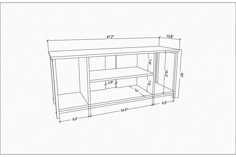 Tv-benk Zakkum 120x50,8 cm - Antrasitt - Møbler - TV- & Mediamøbler - TV benk & mediabenk