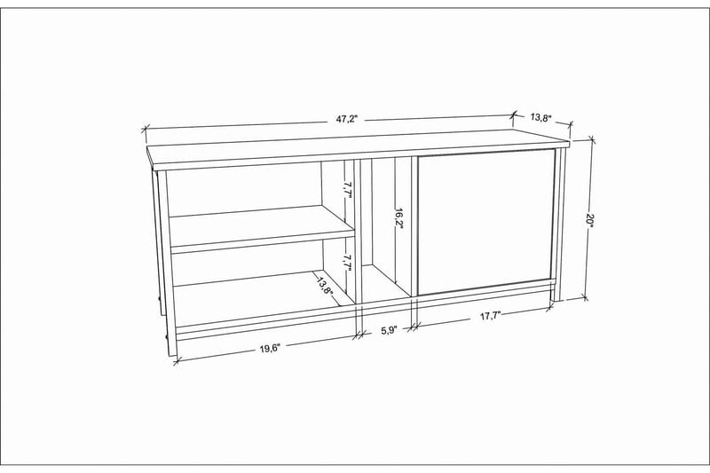 Tv-benk Zakkum 120x50,8 cm - Gull - Møbler - TV- & Mediamøbler - TV benk & mediabenk