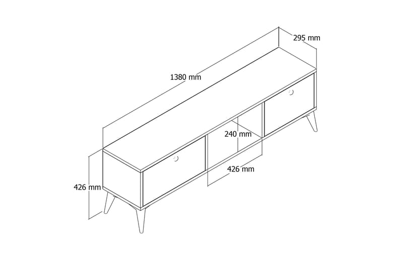 Tv-benk Zakkum 138x42,6 cm - Brun - Møbler - TV- & Mediamøbler - TV benk & mediabenk