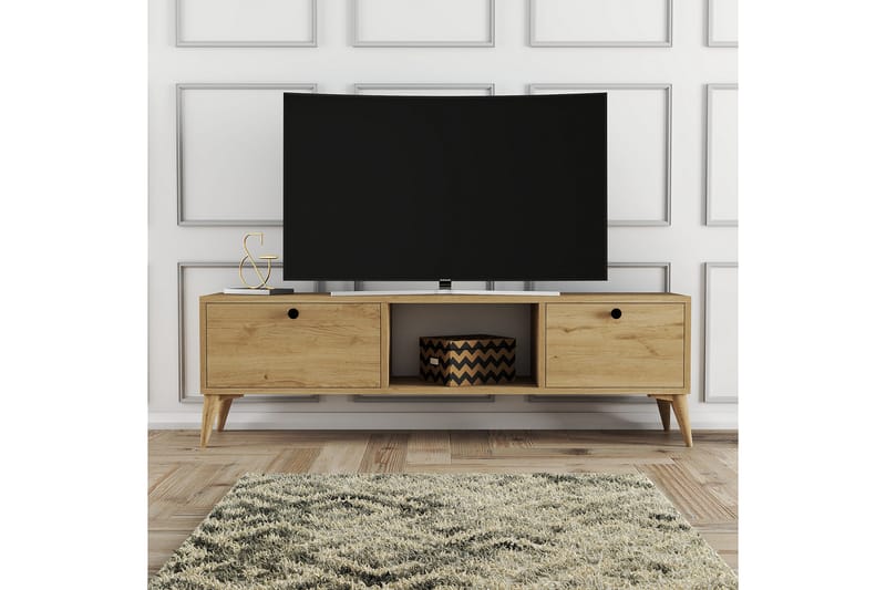 Tv-benk Zakkum 138x42,6 cm - Brun - Møbler - TV- & Mediamøbler - TV benk & mediabenk