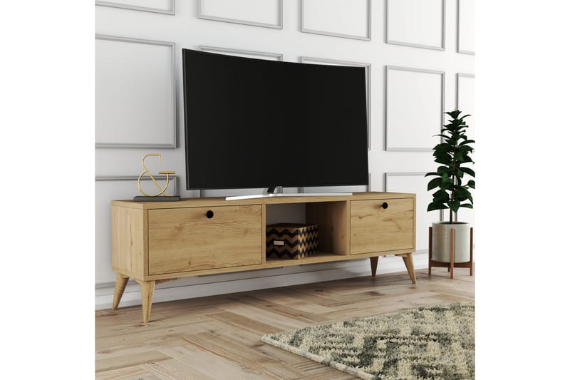 Tv-benk Zakkum 138x42,6 cm - Brun - Møbler - TV- & Mediamøbler - TV benk & mediabenk