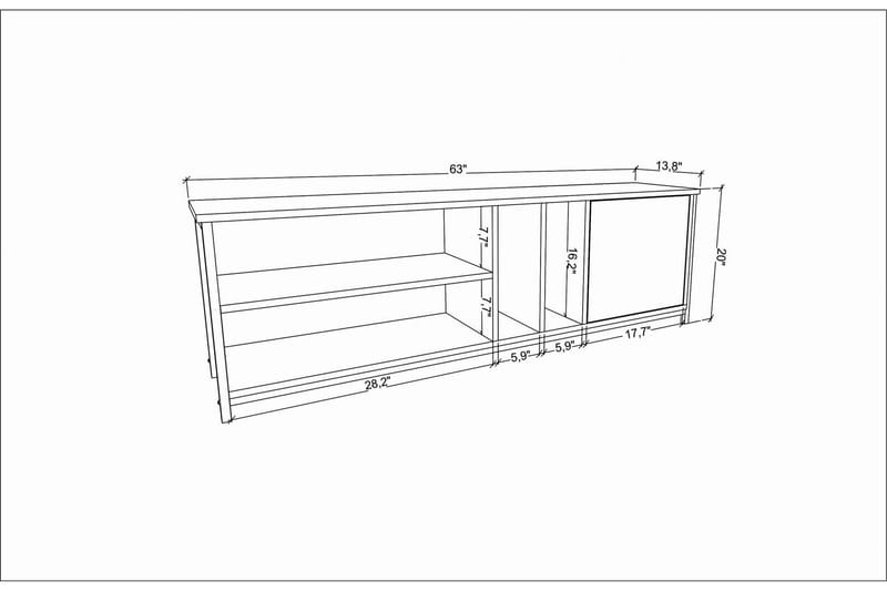 Tv-benk Zakkum 140x50,8 cm - Gull - Møbler - TV- & Mediamøbler - TV benk & mediabenk