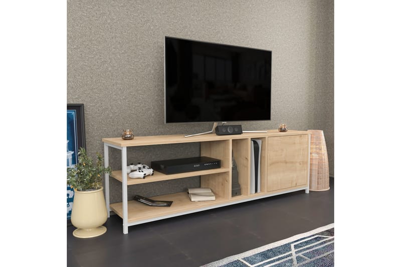 Tv-benk Zakkum 140x50,8 cm - Hvit - Møbler - TV- & Mediamøbler - TV benk & mediabenk