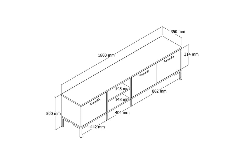 Tv-benk Zakkum 150x52 cm - Brun - Møbler - TV- & Mediamøbler - TV benk & mediabenk