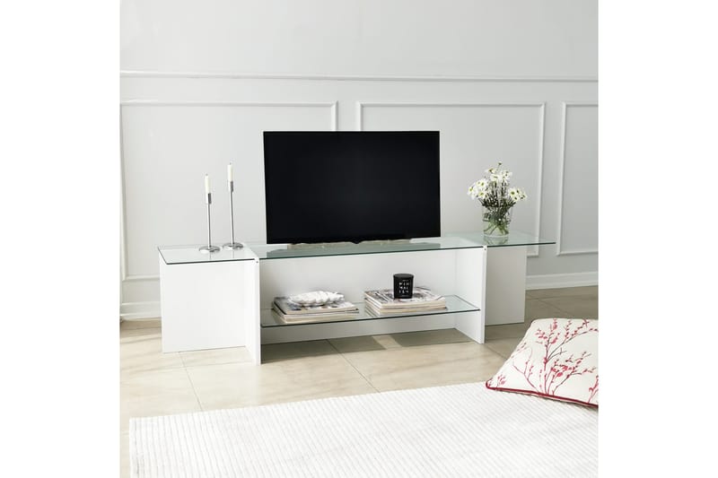 Tv-benk Zakkum 158x40 cm - Hvit - Møbler - TV- & Mediamøbler - TV benk & mediabenk