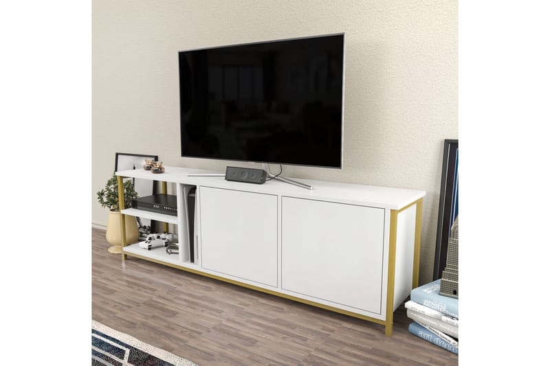 Tv-benk Zakkum 160x50,8 cm - Hvit - Møbler - TV- & Mediamøbler - TV benk & mediabenk