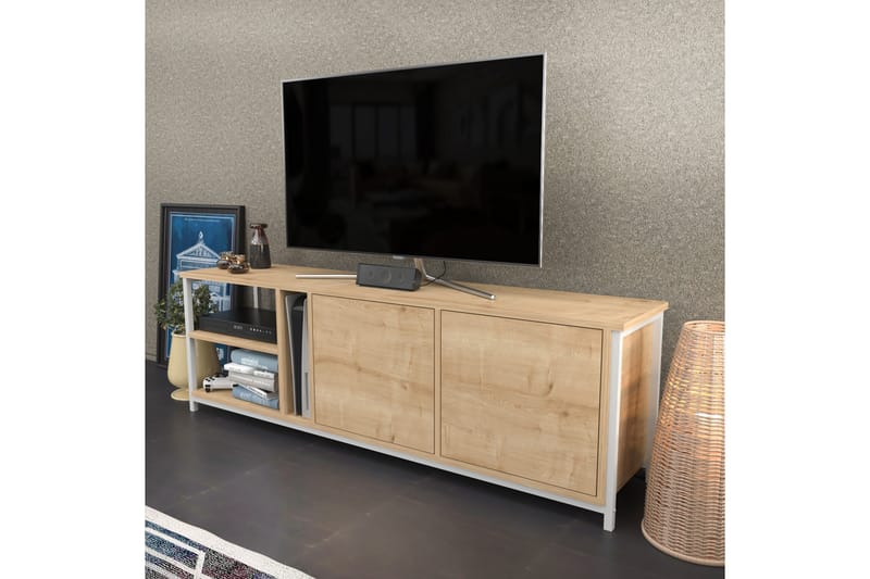 Tv-benk Zakkum 160x50,8 cm - Hvit - Møbler - TV- & Mediamøbler - TV benk & mediabenk