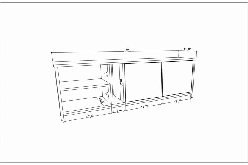 Tv-benk Zakkum 160x50,8 cm - Hvit - Møbler - TV- & Mediamøbler - TV benk & mediabenk