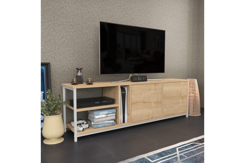 Tv-benk Zakkum 160x50,8 cm - Hvit - Møbler - TV- & Mediamøbler - TV benk & mediabenk