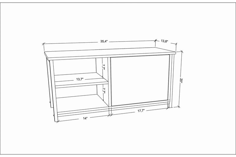 Tv-benk Zakkum 89,6x50,8 cm - Svart - Møbler - TV- & Mediamøbler - TV benk & mediabenk