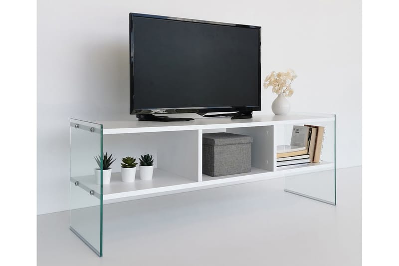 TV-benk Zazana 122 cm - Hvit - Møbler - TV- & Mediamøbler - TV benk & mediabenk