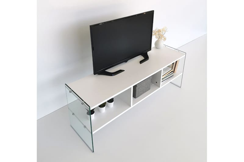 TV-benk Zazana 122 cm - Hvit - Møbler - TV- & Mediamøbler - TV benk & mediabenk