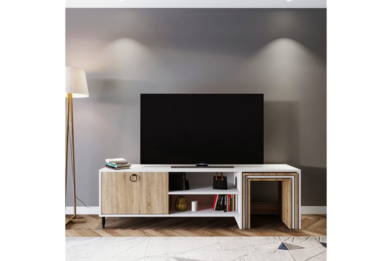 TV-benk Zigone 180 cm - Hvit - Møbler - TV- & Mediamøbler - TV benk & mediabenk