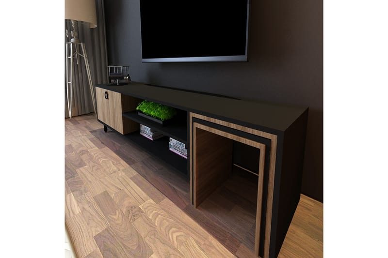 TV-benk Zigone 180 cm - Natur/Svart - Møbler - TV- & Mediamøbler - TV benk & mediabenk