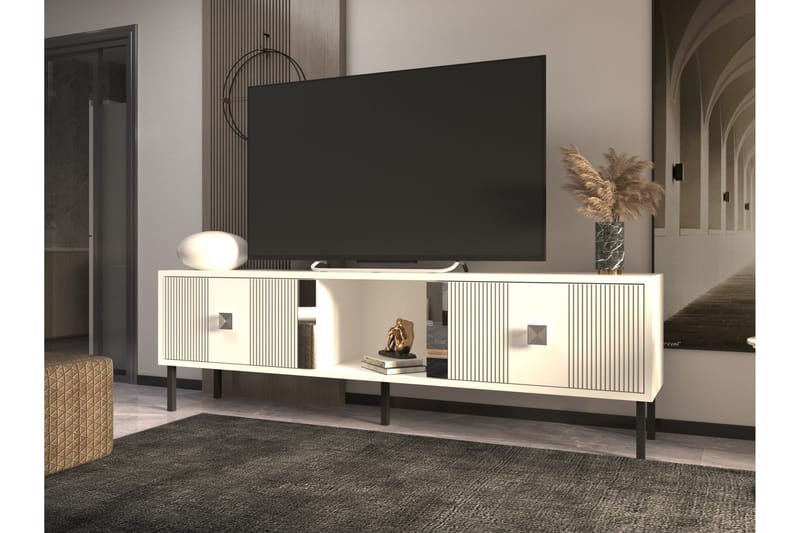 TV-benk Portes 150 cm - Sølv - Møbler - TV- & Mediamøbler - TV benk & mediabenk