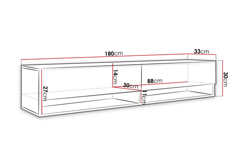 Tv-skap Lourmais 180 cm - Natur - Møbler - TV- & Mediamøbler - TV benk & mediabenk