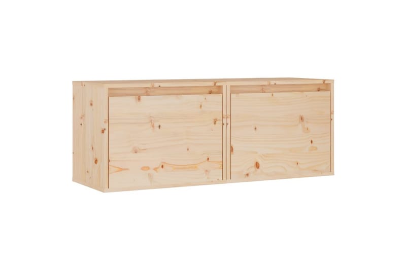 Veggskap 2 stk 45x30x35 cm heltre furu - Brun - Møbler - TV- & Mediamøbler - TV benk & mediabenk