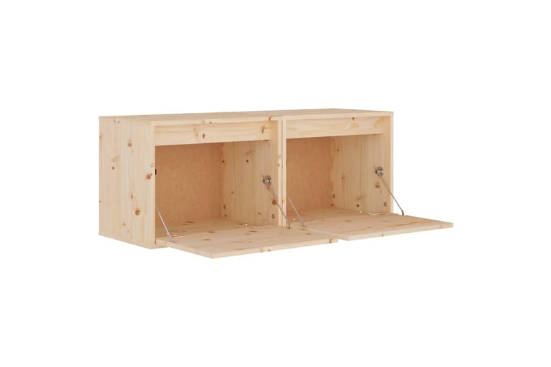 Veggskap 2 stk 45x30x35 cm heltre furu - Brun - Møbler - TV- & Mediamøbler - TV benk & mediabenk