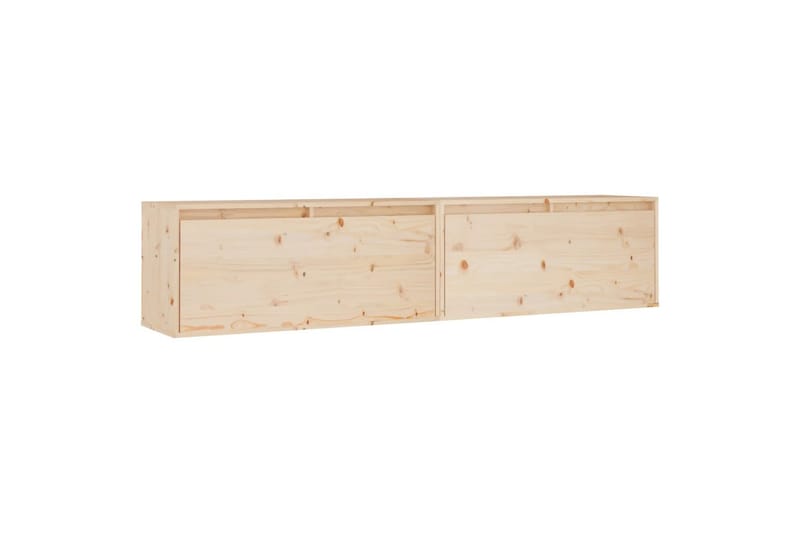 Veggskap 2 stk 80x30x35 cm heltre furu - Brun - Møbler - TV- & Mediamøbler - TV benk & mediabenk