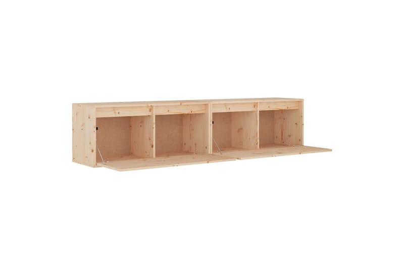 Veggskap 2 stk 80x30x35 cm heltre furu - Brun - Møbler - TV- & Mediamøbler - TV benk & mediabenk