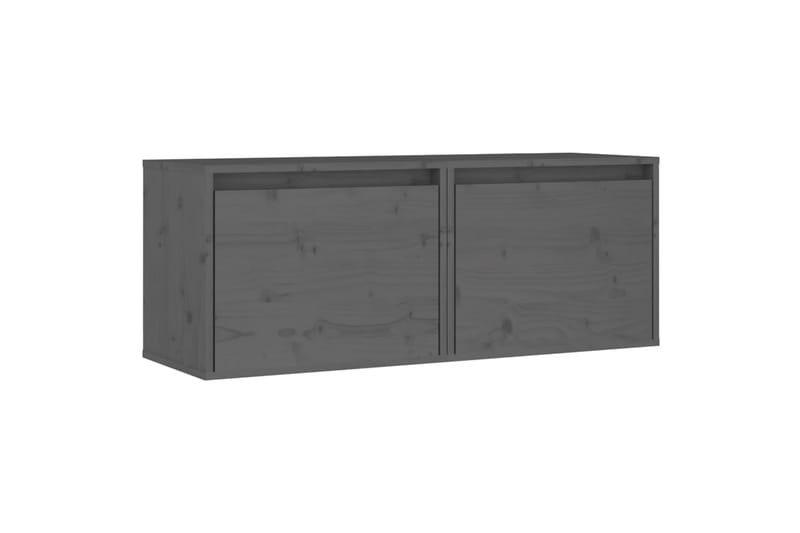 Veggskap 2 stk grå 45x30x35 cm heltre furu - Grå - Møbler - TV- & Mediamøbler - TV benk & mediabenk