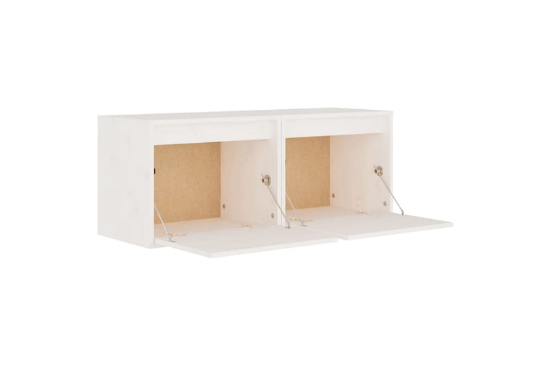 Veggskap 2 stk hvit 45x30x35 cm heltre furu - Hvit - Møbler - TV- & Mediamøbler - TV benk & mediabenk