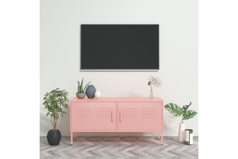 TV-benk rosa 105x35x50 cm stål - Rosa - Møbler - TV- & Mediamøbler - TV benk & mediabenk