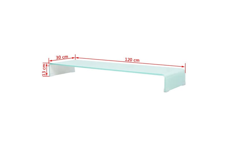 TV-benk glass hvit 120x30x13 cm - Hvit - Møbler - TV- & Mediamøbler - TV-hylle