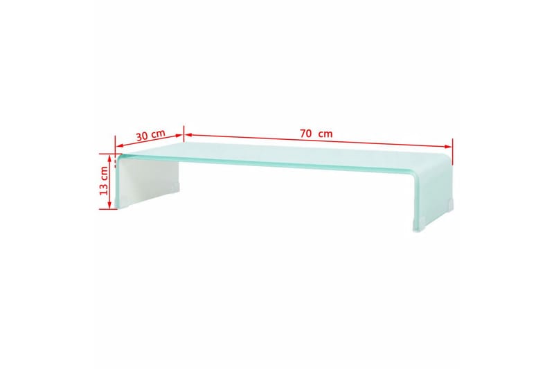 TV-benk glass hvit 70x30x13 cm - Hvit - Møbler - TV- & Mediamøbler - TV-hylle