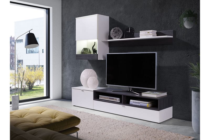 Mediamøbel & LED Roco - Hvit - Møbler - TV- & Mediamøbler - TV-møbelsett