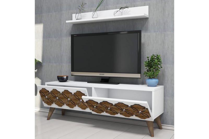 TV-Benk Amtorp 120 cm - Hvit - Møbler - TV- & Mediamøbler - TV-møbelsett