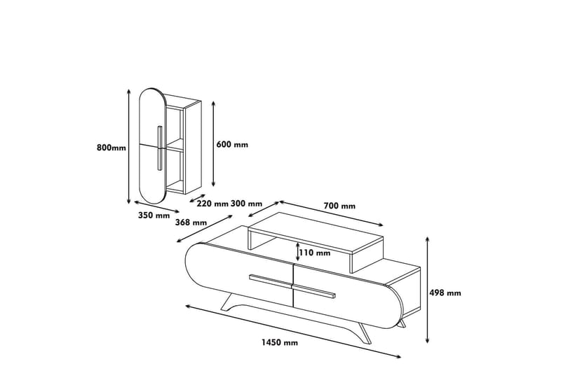 TV-Benk Amtorp 145 cm - Brun - Møbler - TV- & Mediamøbler - TV-møbelsett